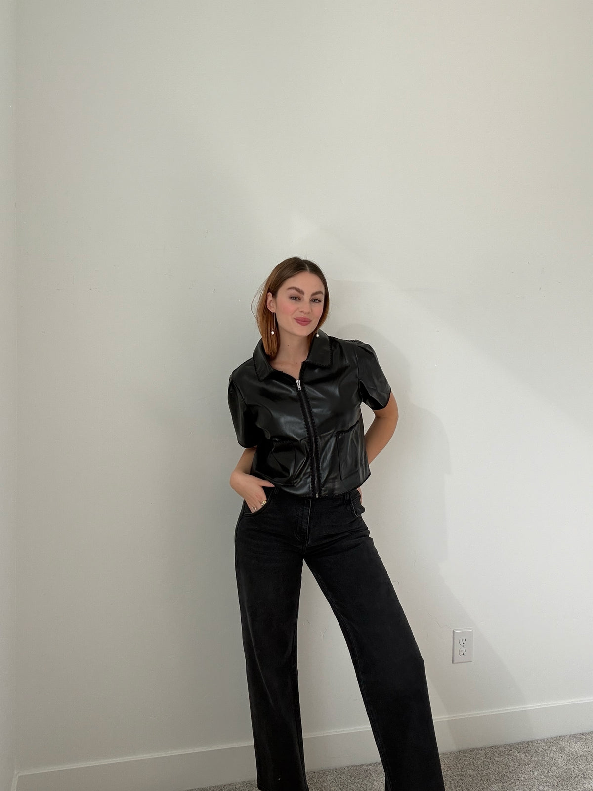Faux Leather Shirt