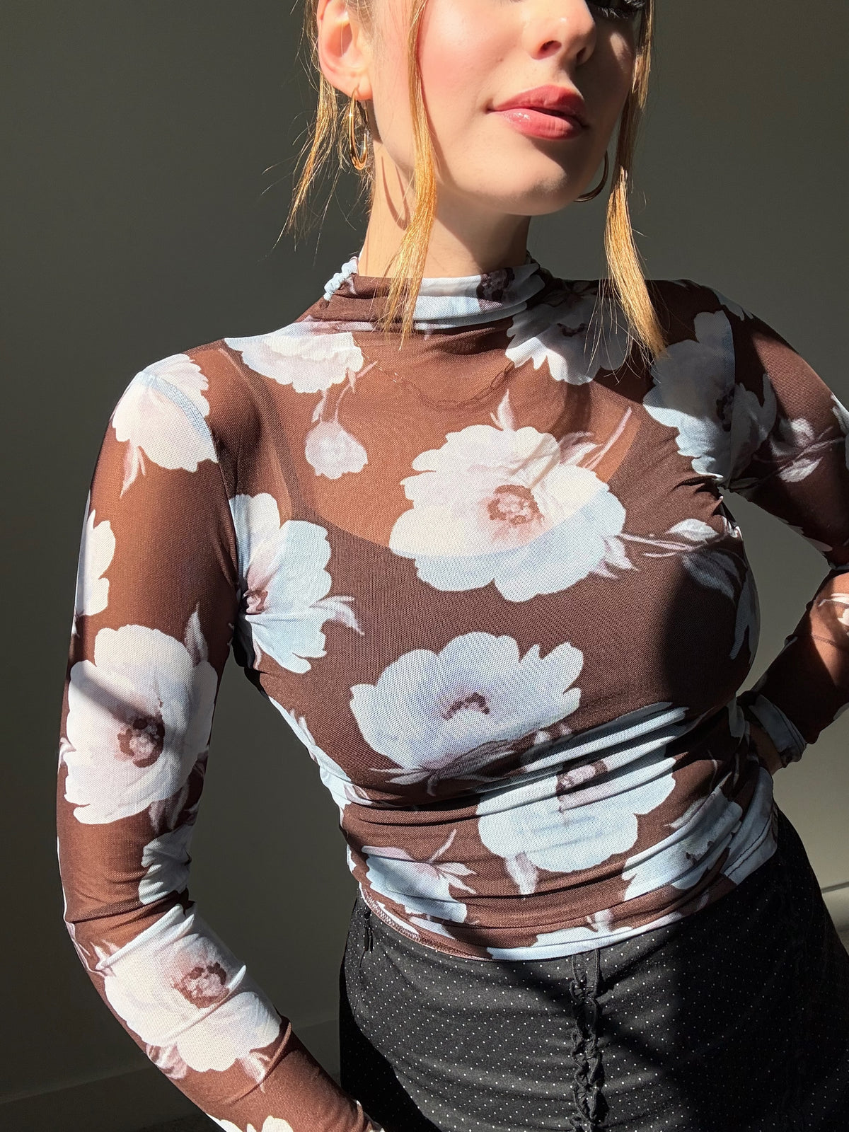 Worn and Wild Floral Mesh Top